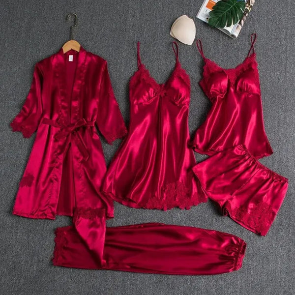 Desire Premium Quality 5 pices soft silk  Nighty ❤️
