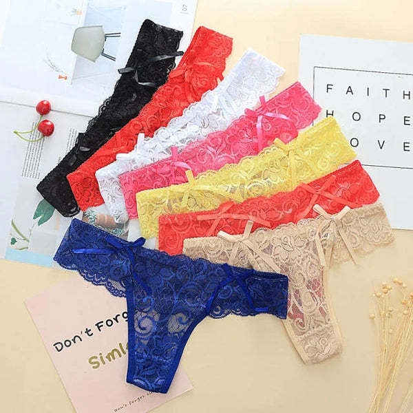 Desire#✨ Sheer Floral Lace Thong | G-String T Panties✨ ♥️ Pack of 3 #✨