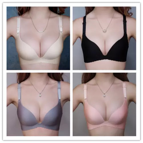 ✨Super boost Lingerie Unlined Bra Seamless Underwear Wireless Bralette Padded Push Up Bra❤️
