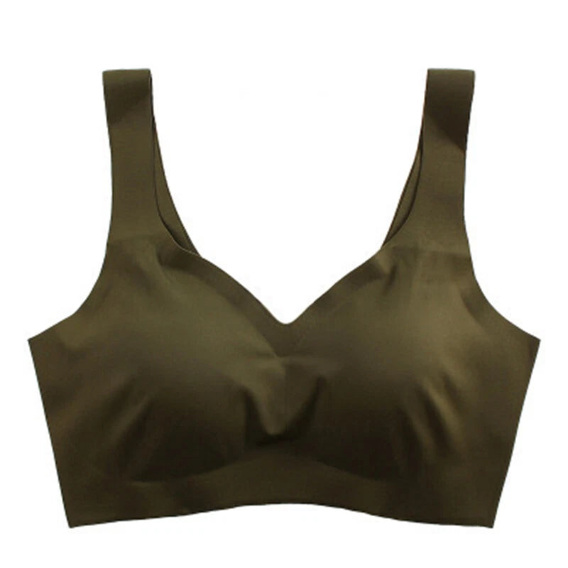 ✨ Desire # Underwear Padded Bralette Ice Silk Bra Lingerie Tank Top Push Up Solid Seamless✨❣️