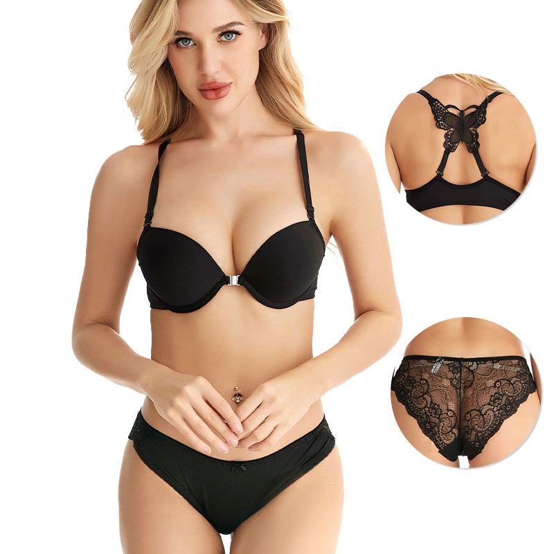 ✨# Desire.... Premium Quality front open buckle back butterfly Bra panty set#✨ ♥️