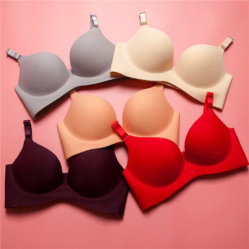 ✨Super boost Lingerie Unlined Bra Seamless Underwear Wireless Bralette Padded Push Up Bra❤️