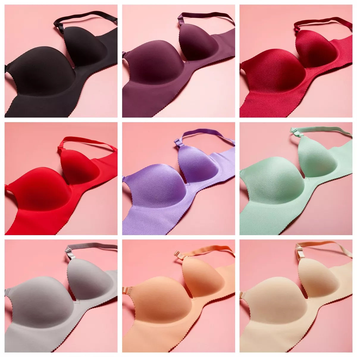 ✨Super boost Lingerie Unlined Bra Seamless Underwear Wireless Bralette Padded Push Up Bra❤️