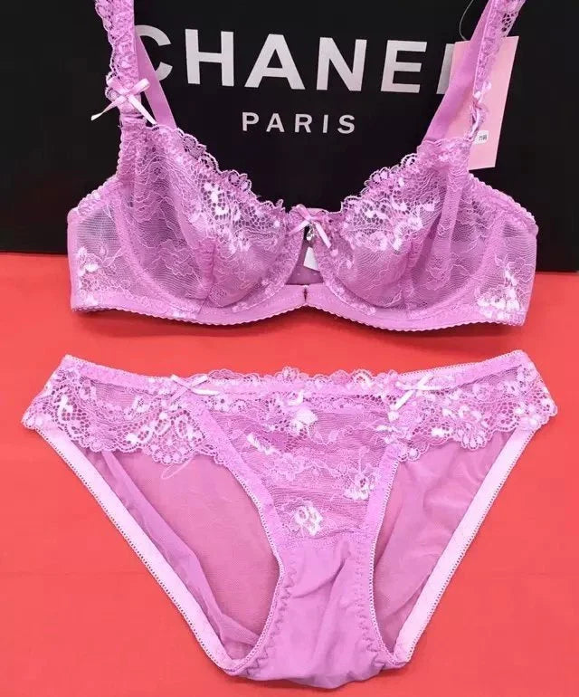 Desire  Women  Floral lace Bra and Panty Set Unlined Sexy Soft Everyday Bra ❤️