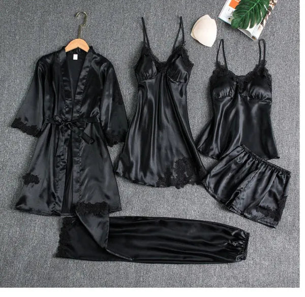 Desire Premium Quality 5 pices soft silk  Nighty ❤️