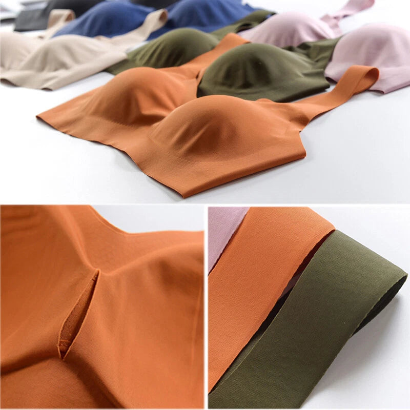 ✨ Desire # Underwear Padded Bralette Ice Silk Bra Lingerie Tank Top Push Up Solid Seamless✨❣️